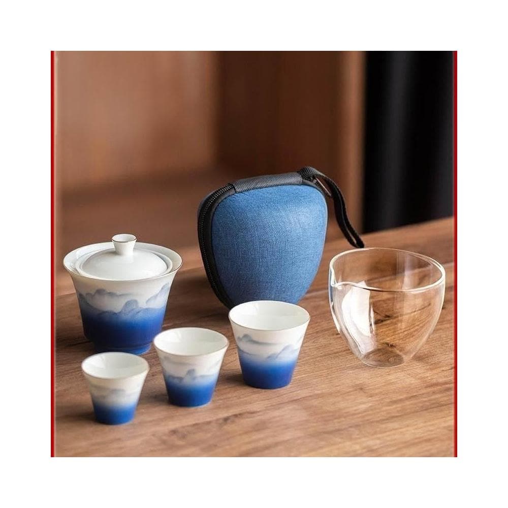 陶瓷快客杯一壺三杯便攜旅行隨身泡茶壺戶外旅遊出差茶具旅行裝