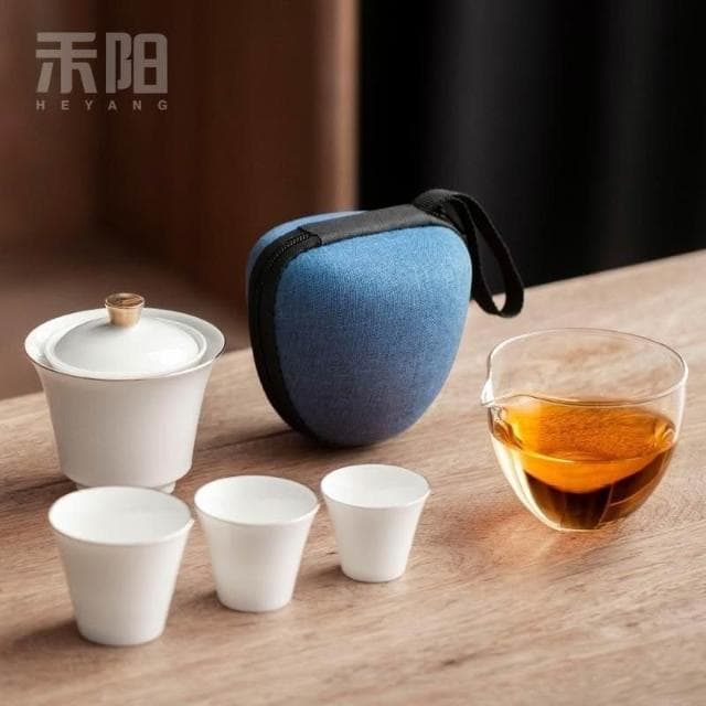 陶瓷快客杯一壺三杯便攜旅行隨身泡茶壺戶外旅遊出差茶具旅行裝