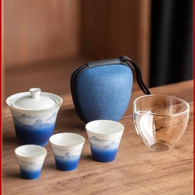陶瓷快客杯一壺三杯便攜旅行隨身泡茶壺戶外旅遊出差茶具旅行裝