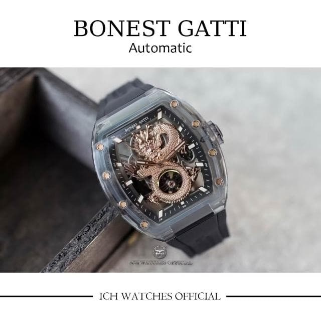 【BONEST GATTI】ICHco 實體門市 德國Bonest Gatti 酒桶錶系列BG9980-A1鏤空機械錶-男錶女錶手錶RM錶運動錶生日禮物情人節禮物