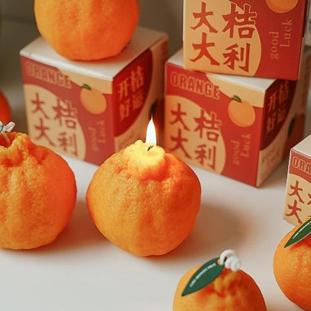 桔柿大好造型蠟燭(吉祥寓意) 香氛蠟燭 生日佈置  生日蠟燭 香薰蠟燭 造型蠟燭 大豆蠟 療癒小物 婚禮佈置 療癒小物 房間佈置