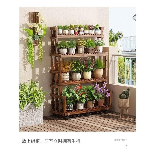 新款花架子室內傢用多層植物花卉擺放架陽臺階梯式盆栽移動展示架