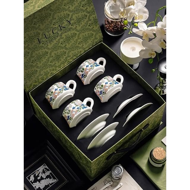 咖啡杯子高檔精緻陶瓷搬家喬遷新居結婚禮物下午茶茶具套裝禮盒裝