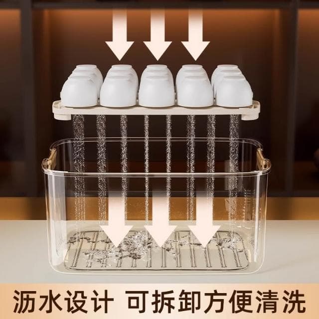 茶具茶杯收納盒防塵透明放裝杯子置物架功夫茶壺酒杯帶蓋櫥櫃整理