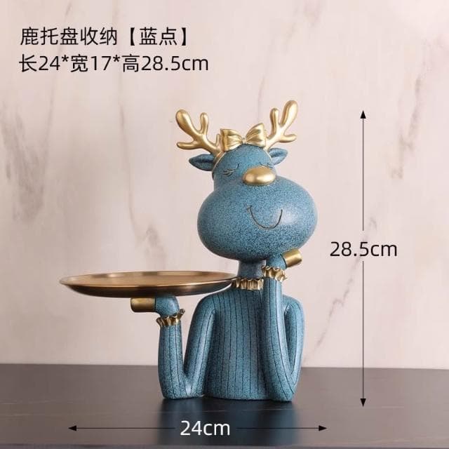 輕奢風鹿小姐鑰匙收納玄關擺件客廳酒櫃家居置物架裝飾品喬遷禮物