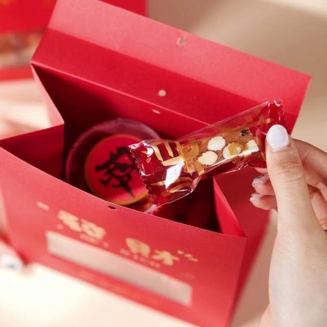 禎巧妙   新年日式開窗手提自立袋 聖誕自立袋 太妃糖包裝手提紙袋 曲奇餅乾糖果 聖誕包裝袋 雪花蘇禮袋聖誕自立袋