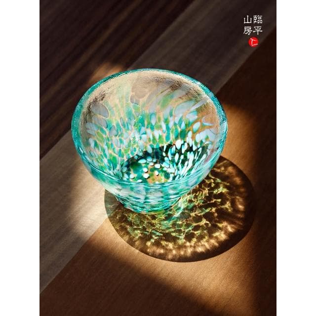 日本進口手工彩色玻璃酒杯禮盒裝結婚禮物杯子日式酒具清酒杯