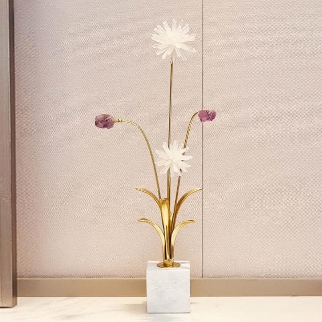 廠家直銷✨ 水晶花裝飾品 擺件 裝飾品 客廳玄關餐邊櫃電視櫃擺件 輕奢裝飾品 高檔擺件 創意喬遷送禮裝飾品