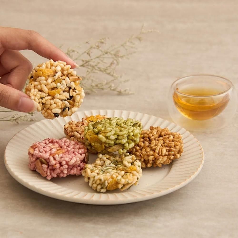 【MUZHAO 暮朝食粹】手作醬香米餅 10 入_黑豆蔭油 壺底油 蔓越莓 玄米抺茶 醬香青蔥(醬油米餅； 手工餅乾； 生日禮物； 派對餅乾； 彌月餅乾)