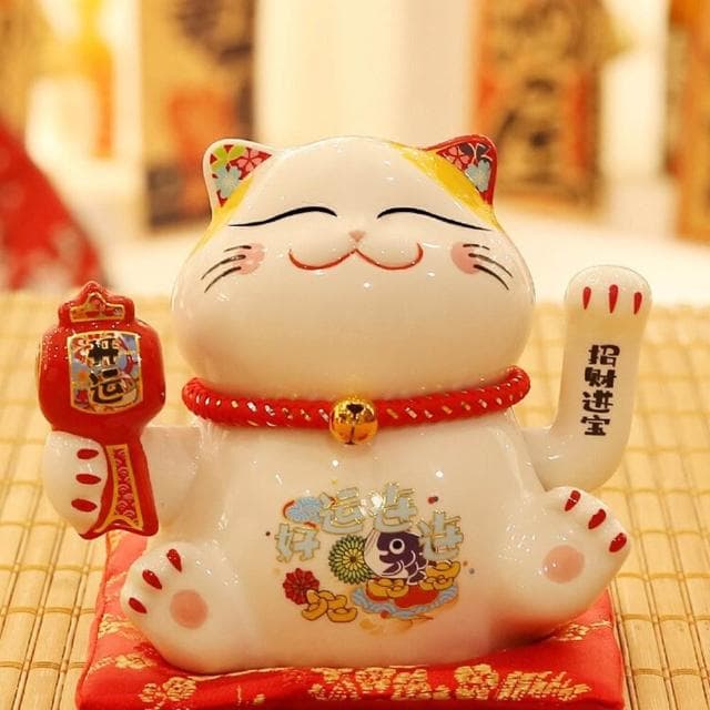 JIWU簡物 發財貓 自動搖手大號招財貓擺件 開業生意興隆禮物 家用喬遷發財貓