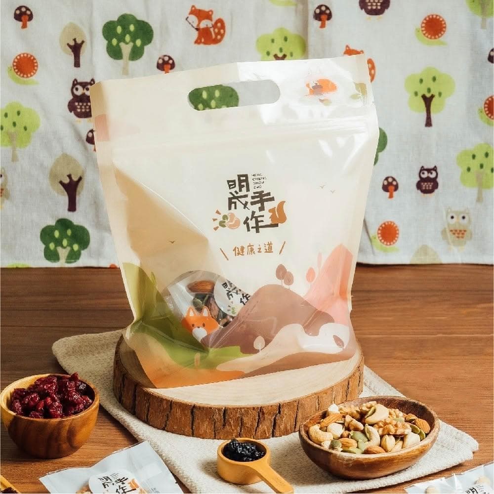 【MING CHENG 明成手作】隨手袋系列《綜合堅果+蔓越莓果乾》無調味/堅果/果乾/點心/蔓越莓/隨手包/核桃/杏仁果/腰果/南瓜子/送禮/伴手禮