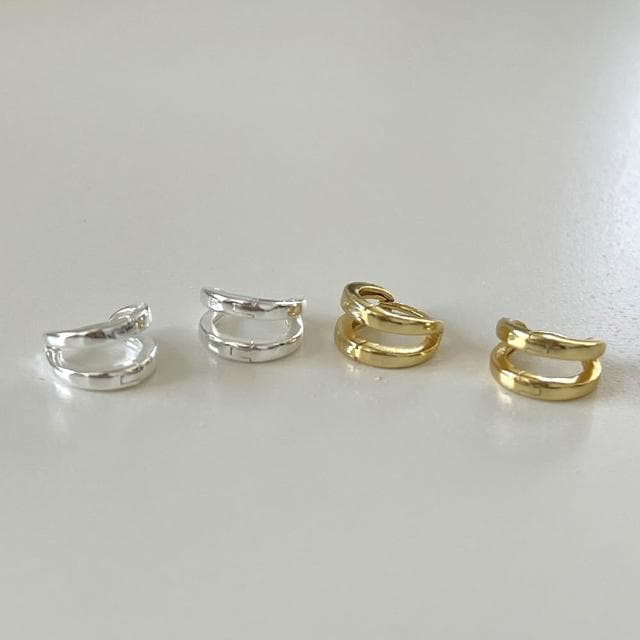 【LEEHER】925/純銀耳環/耳環女/小圈耳環/高級感/輕奢/耳飾/耳扣風/個性耳環/抗敏耳環/小禮物/韓國飾品/簡約ins