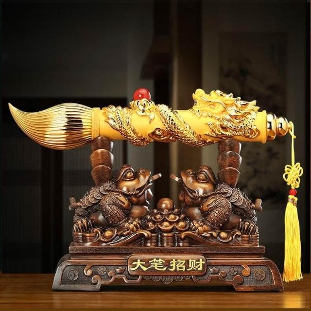金榜題名文昌塔 大筆招財 金蟾發財筆擺件 客廳 辦公室 酒櫃 蟾蜍裝飾 公司喬遷開業禮品 送禮佳品伴手禮