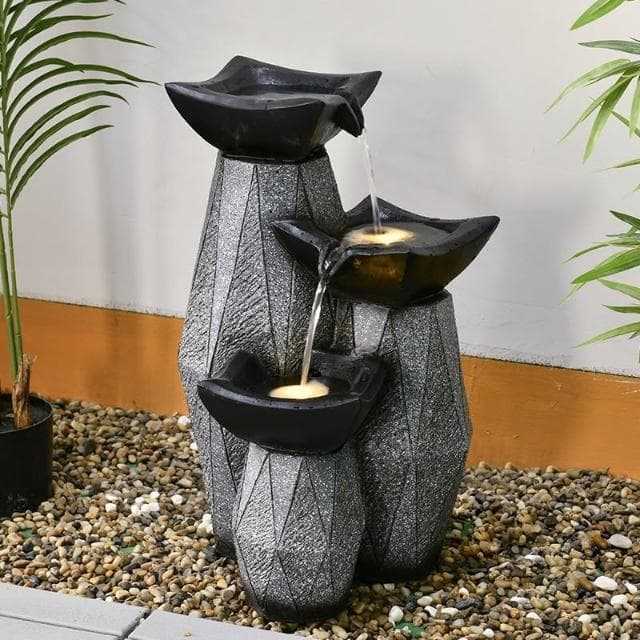 廠家直銷 輕奢流水噴泉擺件循環水簡約現代高端歐式客廳玄關辦公室開業禮品創意假山招財風水輪擺件 開店送禮 招財 開運