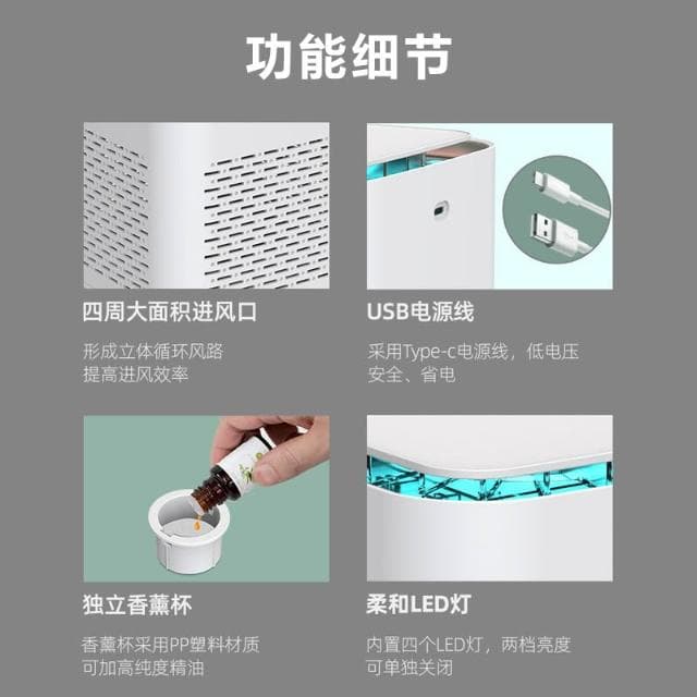 新款負離子空氣凈化器 空氣清淨機 除濕機 家用除甲醛煙霧異味 除臭機 強勁吸力 節能省電 多重過濾 靜音降噪 專業高效
