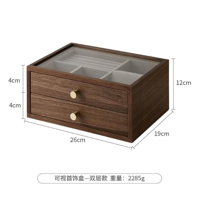 首飾盒收納盒實木質高檔精緻手飾品耳環項鏈復古結婚禮物多層抽屜