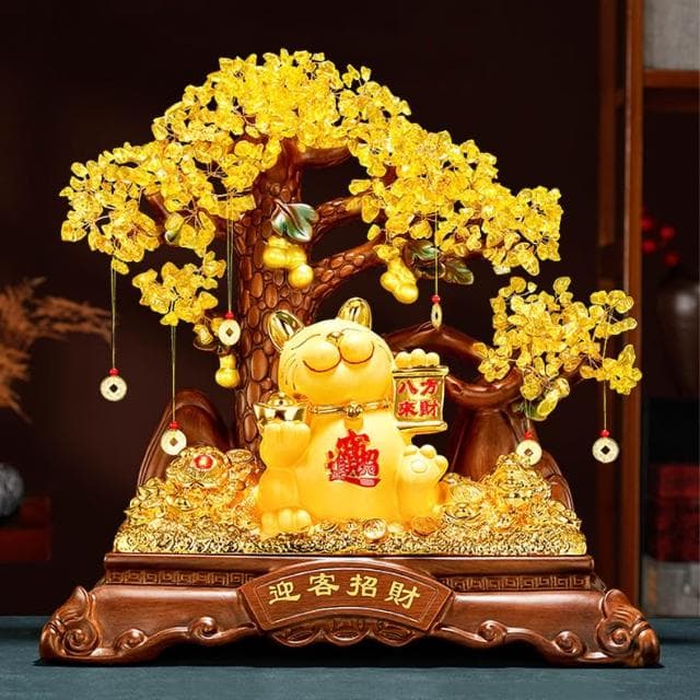 金蟾招財擺件黃水晶發財搖錢樹辦公室收銀臺飯店高檔大氣開業禮物