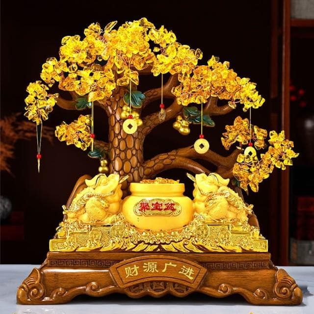 金蟾招財擺件黃水晶發財搖錢樹辦公室收銀臺飯店高檔大氣開業禮物