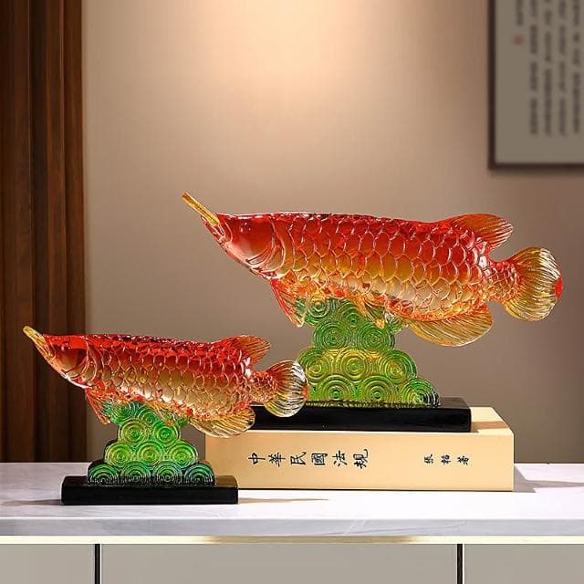 年年有餘金龍魚擺件招財客廳工藝品玄關辦公室桌面裝飾品開業禮物