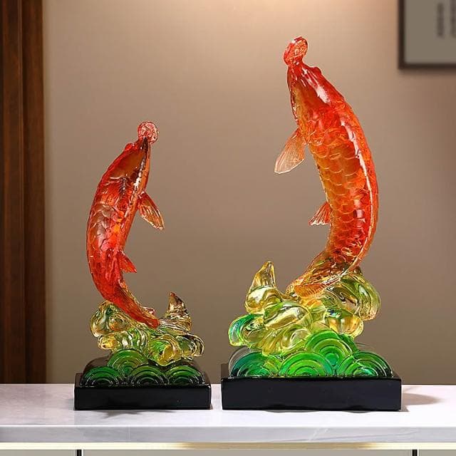 年年有餘金龍魚擺件招財客廳工藝品玄關辦公室桌面裝飾品開業禮物