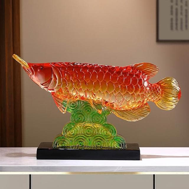 年年有餘金龍魚擺件招財客廳工藝品玄關辦公室桌面裝飾品開業禮物
