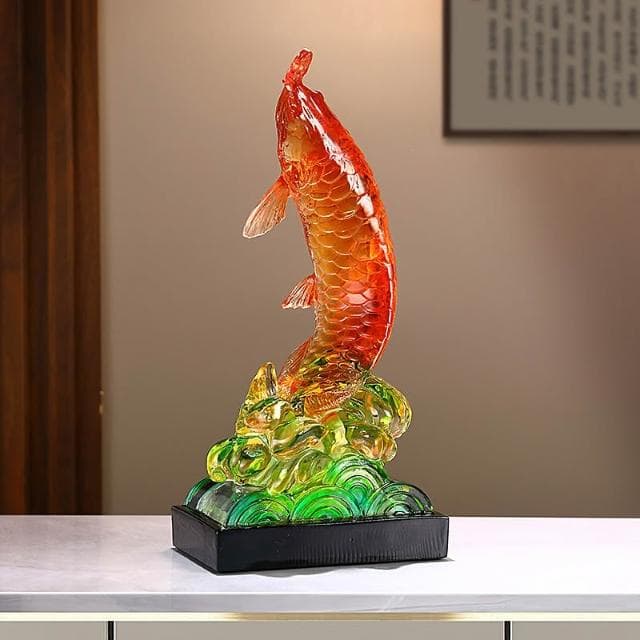 年年有餘金龍魚擺件招財客廳工藝品玄關辦公室桌面裝飾品開業禮物