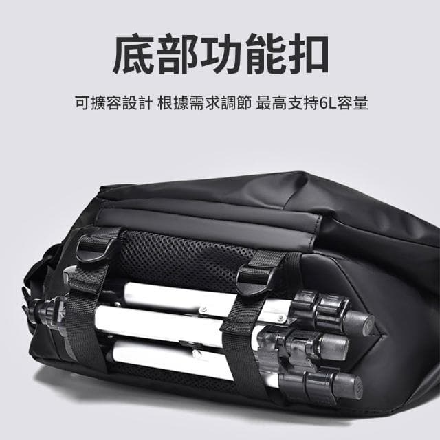 JOQGO 男士機能磁扣快拆公事斜挎包 運動腰包 側背包 後背包 學生書包 通勤斜挎包郵差包 胸包(父親節/情人節禮物)