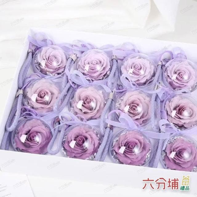 【六分埔禮品】泡泡玫瑰花鑰匙圈-多色任選(擺飾情人節約會告白畢業禮物母親節紀念日生日禮物)