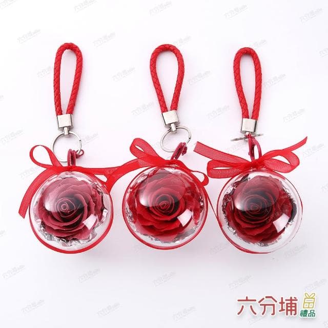【六分埔禮品】泡泡玫瑰花鑰匙圈-多色任選(擺飾情人節約會告白畢業禮物母親節紀念日生日禮物)