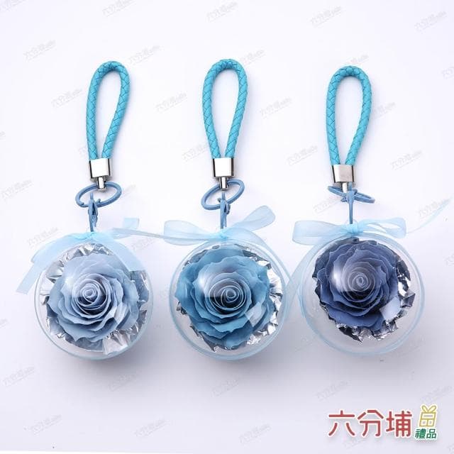 【六分埔禮品】泡泡玫瑰花鑰匙圈-多色任選(擺飾情人節約會告白畢業禮物母親節紀念日生日禮物)