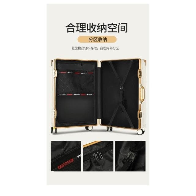 日系金邊防刮合金鋁框 旅行箱 拉桿箱 20登機箱 輕巧 鋁框款 大容 萬向輪結實耐用行李箱大容量旅行箱鋁框密碼箱萬嚮輪