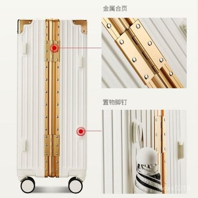日系金邊防刮合金鋁框 旅行箱 拉桿箱 20登機箱 輕巧 鋁框款 大容 萬向輪結實耐用行李箱大容量旅行箱鋁框密碼箱萬嚮輪