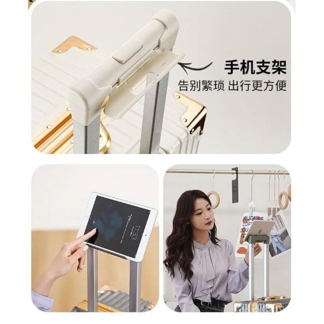 日系金邊防刮合金鋁框 旅行箱 拉桿箱 20登機箱 輕巧 鋁框款 大容 萬向輪結實耐用行李箱大容量旅行箱鋁框密碼箱萬嚮輪