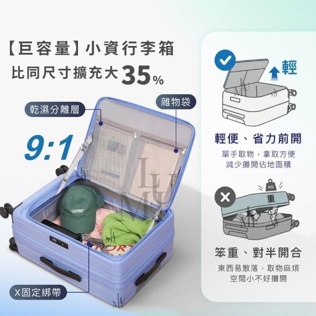 今訂明出後到 箱破換新  行李箱 登機箱 20吋行李箱 24吋行李箱 前開行李箱 韓國行李箱 YKK 防爆拉鍊 可擴充