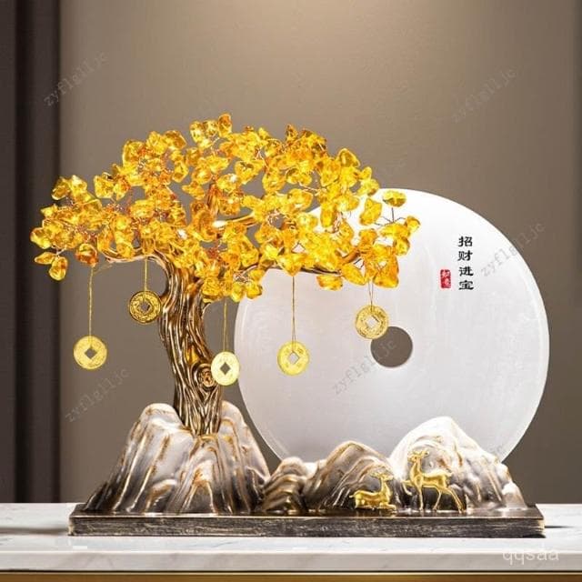🎀🎀免運可開收據 招財擺飾 招財樹 水晶髮財樹 玄關擺件 水晶樹 客廳辦公室裝飾 開幕禮物 入厝禮物 開業禮物 THHX