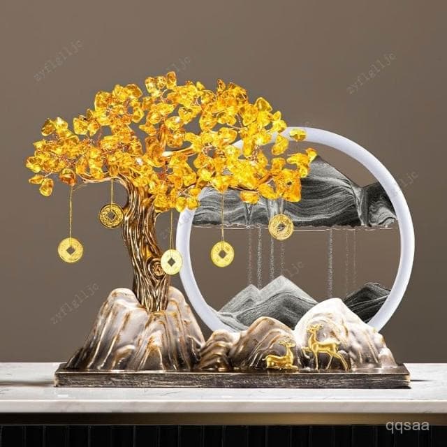 🎀🎀免運可開收據 招財擺飾 招財樹 水晶髮財樹 玄關擺件 水晶樹 客廳辦公室裝飾 開幕禮物 入厝禮物 開業禮物 THHX
