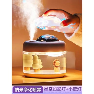 桌面usb車內加濕器無線小型可愛投影空氣辦公室宿舍學生家用車載靜音臥室迷你可愛噴霧充電無線女生禮物充電