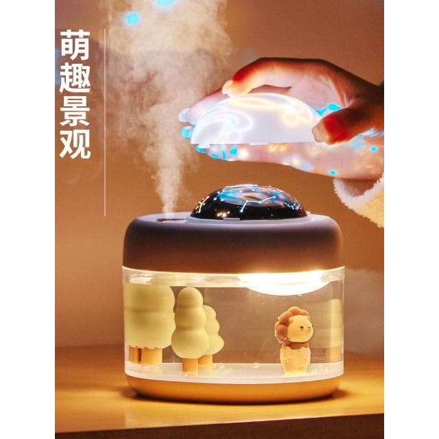 桌面usb車內加濕器無線小型可愛投影空氣辦公室宿舍學生家用車載靜音臥室迷你可愛噴霧充電無線女生禮物充電