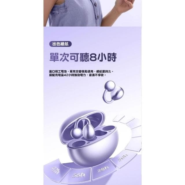 快速到貨耳機耳夾式 不入耳骨傳導藍牙耳機 ows藍芽耳機 開放式耳機 耳夾式藍芽耳機 無線耳機 降噪耳機 夾耳式耳機