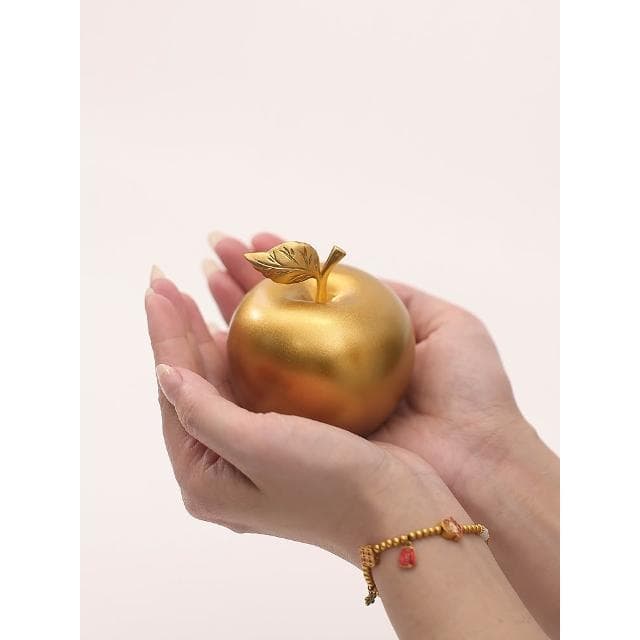 仿真平安铜苹果居家摆件桌面创意电视柜圣诞节金苹果装饰礼品礼物