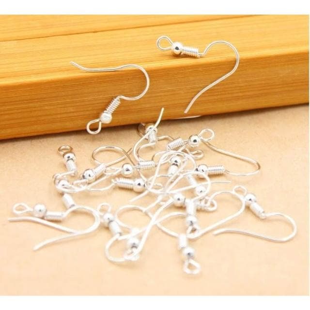 耳勾 一對/耳勾/DIY配件材料/耳環/耳勾手工飾品/鍍925銀帶珠耳鈎/耳鉤/耳鈎/耳針/耳夾/帶珠耳鈎/抗過敏材質