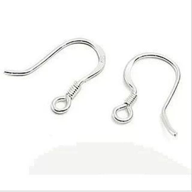 耳勾 一對/耳勾/DIY配件材料/耳環/耳勾手工飾品/鍍925銀帶珠耳鈎/耳鉤/耳鈎/耳針/耳夾/帶珠耳鈎/抗過敏材質