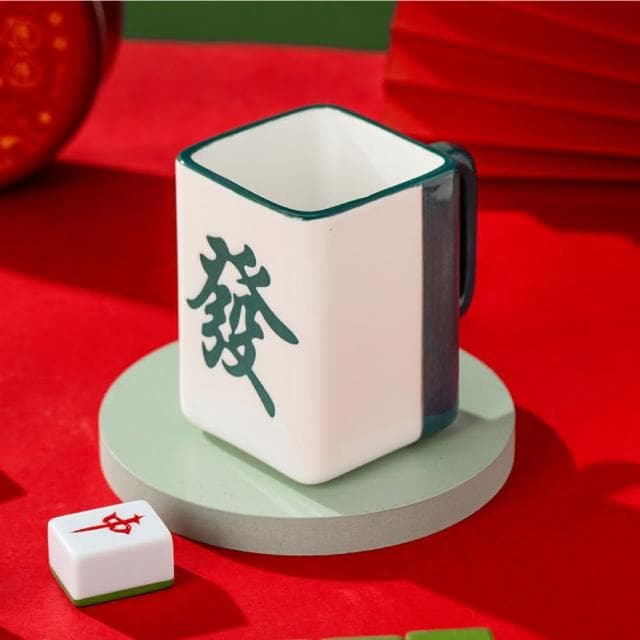 好運旺旺麻將馬克杯  杯子 交換禮物 水杯 馬克杯  發財 畢業禮物 聖誕節 造型馬克杯 陶瓷杯 好運杯 惡搞 轉運水杯