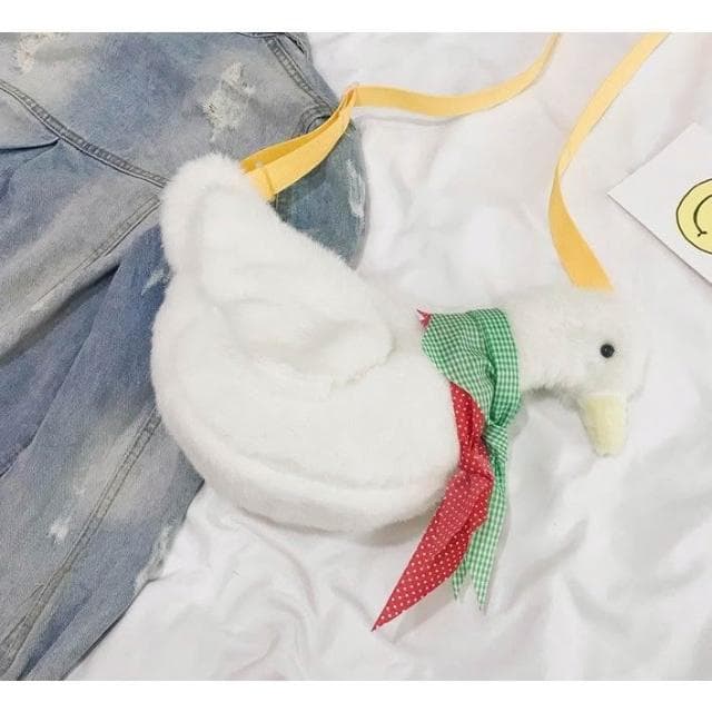 可愛鴨鴨包 鴨子包 斜背包 小鴨包 單肩包 交換禮物 生日禮物 絨毛背包 少女包 包包 背包 HL89