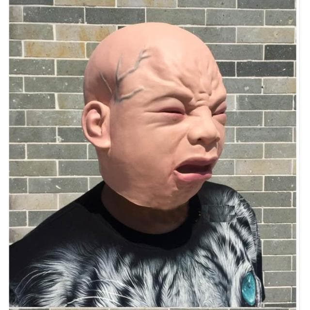 嬰兒面具 哭臉面具 嬰兒哭臉面具 萬聖節 聖誕節 交換禮物 生日禮物 派對裝扮 尾牙變裝 HT12