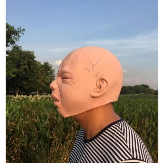 嬰兒面具 哭臉面具 嬰兒哭臉面具 萬聖節 聖誕節 交換禮物 生日禮物 派對裝扮 尾牙變裝 HT12