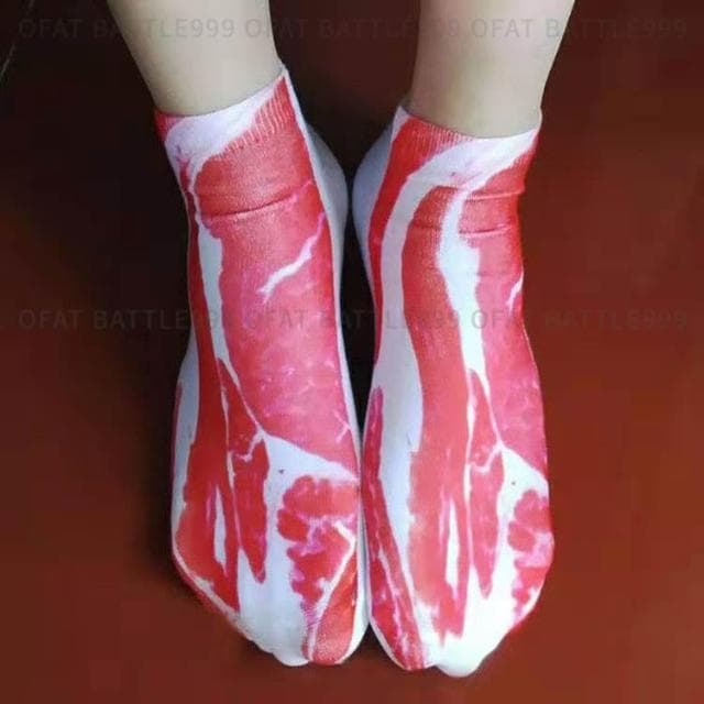 夾腳拖襪子 搞怪交換禮物  五花肉襪造型襪 人字拖襪子 肉片襪 襪子 短襪 肉片襪子 創意襪子 搞笑襪子  GO16