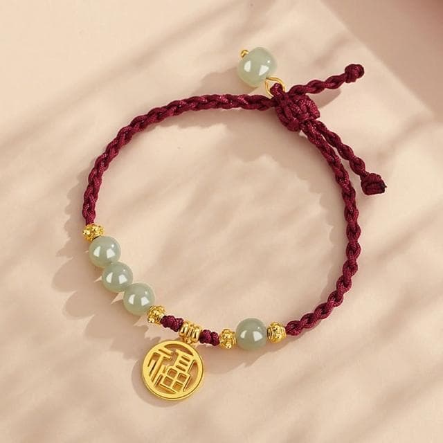 【巴黎精品】現貨+預購 925純銀手鍊情侶手繩福牌和闐玉手編生日情人節禮物男女飾品2款v1ar103