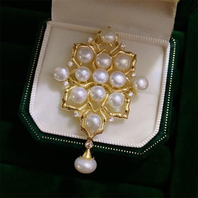 【巴黎精品】現貨+預購 珍珠胸針方牌別針復古宮廷風微鑲鋯石生日情人節禮物女飾品a1ah36