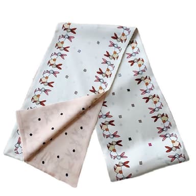 【巴黎精品】現貨+預購 真絲絲巾蠶絲領巾簡約線條兔子飄帶女絲巾a1af39